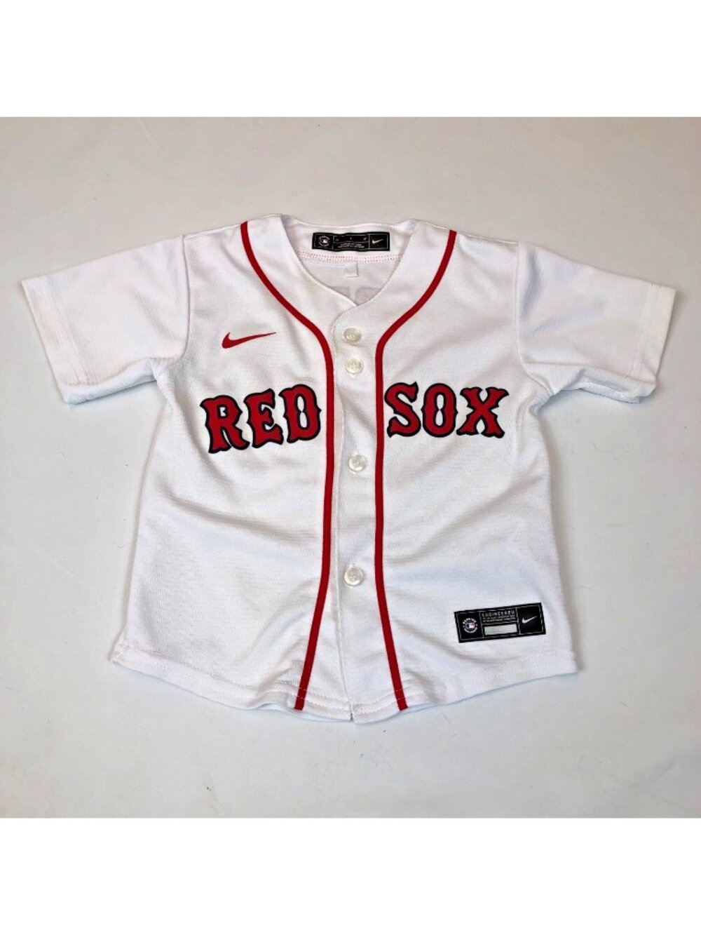 Nike Toddler Boston Red Sox White Button Front White Baseball Jersey Size 2T